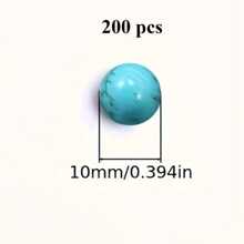50/500pcs Natural Turquoise Beads, 4-10mm Round Gemstone, Loose Beads With Elastic Cord, For Bracelet And Necklace DIY