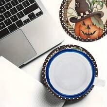 2pcs/4pcs/6pcs Pumpkin Face Pattern Silicone Coasters, Home Decor, Suitable For Halloween, Can Be Used As Halloween Gift, Halloween Decoration, Applicable To Dining Table, Coffee Bar, All Season Decoration, Washable Placemats, Room Decor, Coasters, Drink Mats, Drain Mats, Kitchen Dining Table Mats, Indoor/Outdoor Party Decoration, Home Decor, Ideal Gift