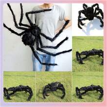Halloween Plush Spider Web Giant Spider Decorations Fake Spider With Triangular Huge Spider Web For Indoor Outdoor Halloween Decorations Yard Home Costumes Parties Haunted House Autumn Decors