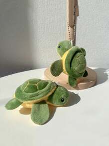 1pc (8cm/3.14in) Unisex Knitted Mini Turtle Keychain, Cute Cartoon Plush Polyester Fiber Backpack Pendant, Versatile Gift For Friends, Couples, Daily, Birthdays, Festivals, All Seasons, Car Decor, Graduation, Summer Beach, Small Presents Car Accessories Bag Charm School Goth Y2k