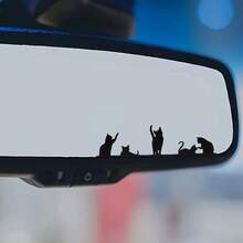 Miếng dán xe hình mèo con dễ thương và tinh nghịch - Miếng dán gương chiếu hậu, đa chức năng, thích hợp làm quà tặng cho bé gái, trang trí xe hơi và phụ tùng xe hơi - Một cỡ - Xem 2