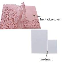 1set Heart-Shaped 3D Pop Up Wedding Invitations Card Laser Cut Tri-Fold Bride & Groom Greeting Cards For Wedding Marriage Bridal Anniversary Party Supplies, 1 Outer Cover And 2 Blank Insert