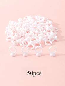 100个/50个/20个装睫毛嫁接胶水杯、纹身颜料杯、创意便携式胶水杯 - 白色 - 查看 12