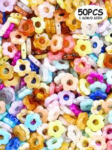 20/50 件彩色亚克力花珠、空心花隔珠，适用于珠宝制作、DIY 制作独特手链项链装饰配件