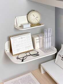 1/2 piezas Estantería plegable minimalista y multifuncional montada en la pared, sin necesidad de perforar, diseño amigable con la pared, ideal para baño, dormitorio, sala de estar, cocina y almacenamiento junto a la cama. Perfecto para sostener pañuelos, teléfonos, toallas, ropa, relojes, llaves y otros artículos pequeños