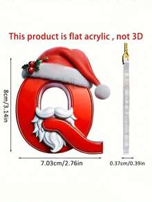 1pc Christmas 26 Alphabet Hanging Decorations - 2D Acrylic Alphabet Tree Hanging Christmas Decorations For Home & Office,Perfect For Holiday Parties & Gifts,Christmas Decrations(Please Remove The Film And Use It,Rope Color Random.)