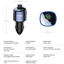 PHILIPS Bluetooth 5.0 FM Transmitter Wireless Radio Adapter Car Kit With Dual USB Charging, Audio Receiver Car Charger MP3 Player, Support Hands-Free Calling - Car Bluetooth Receiver - View 12