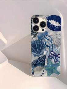 Sea Element Blue Lip Print, Suitable For IPhone 16, 15, 14, 13, 12PRO MAX, 11, PRO MAX,As Well As,PLUS