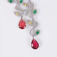 3pcs Silver-Color, Multi-Color Options Women Earrings, Necklace, Jewelry Set, Suitable For Ladies/Brides/Bridesmaids, Festivals, Parties, Weddings, Banquets, Fashion Jewelry Set, Gift