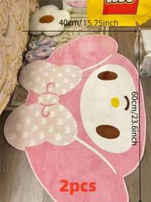 Sanrio Melody Hello Kitty Teppich, Schlafzimmer Teppich, Wohnzimmer Plüsch Weicher Niedlicher Teppich, Cartoon Heim Dekoration Familienmuster Teppich, rutschfeste Matte für Bürostuhl, Geschenke für Geburtstag, Abschluss, Schule, Reise, Reiseaccessoires, Heimessentials, Handtuch, Hautpflege