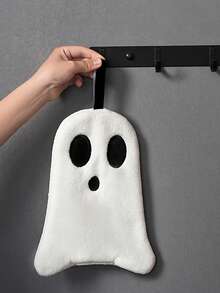 1/2 Stücke Halloween Gespenst Handtuch, weiches saugfähiges Korallen-Fingertuch, süße Badezimmer Dekoration, geeignet für Zuhause & Küche, perfektes Halloween Geschenk, dickes Hängetuch für Herbst/Winter Badezimmer Dekoration - Verschiedenfarbig - Übersicht 3