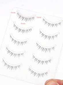 5对下睫毛下假睫毛透明茎自然妆容漫画睫毛日系妆容动漫假睫毛化妆工具条状睫毛，睫毛，睫毛，假睫毛 - 尖尾漫畫款 - 查看 2