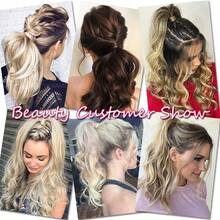 Pony Tail Thick Clip In REAL Remy Human Hair Wrap Ponytail Long Hair Extension Black Brown Blonde - #12/613 Nâu vàng/Vàng - Xem 3