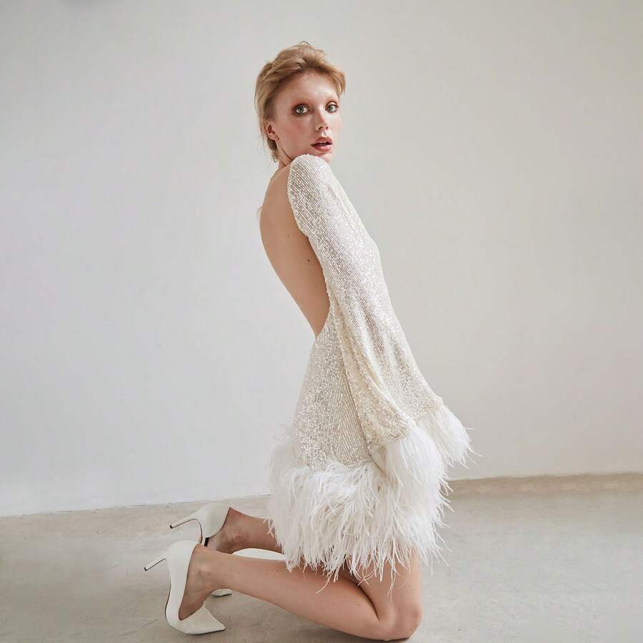 Women Outdoor Dress - Apricot - View 1