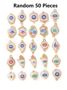 2/15/20/30/50 piezas Colgante al azar de corazón/mariposa/luna/ojo malvado de colores múltiples, apto para hacer joyas DIY de collares, pulseras, pendientes, llaveros, cadenas de teléfono, regalo de pareja