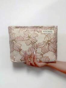 1 件化妆包、手拿包、化妆包、盥洗包、化妆袋、提花面料、花卉纹理、复古风格、优雅、大容量、轻便便携、通勤约会、礼物之选、适合返校、任何场合、时尚女性 - 彩色 - 查看 10