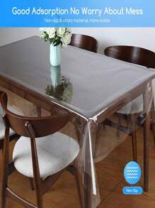 Obstal Przezroczysty plastikowy obrus, 100% wodoodporny, olejoodporny, odporny na rozlanie, winylowy obrus z PVC, zmywalny prostokątny obrus ochronny na stół jadalny, do użytku na zewnątrz i wewnątrz, przezroczysty