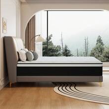 LayRoad 12/14-Inch Bedroom Furniture Queen Mattress,Twin,Full,King Black-White Mattress  Built-In Gel Memory Foam And Independent Pocket Springs, Provides Edge Support, Strong Breathability, Anti-Fall And Wear-Resistant, Does Not Contain Fiberglass, No Odor, Relieves Fatigue And Provides Comfortable Sleep. - Đen và trắng - Xem 9