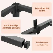 Twin Bed Frame, 6" High Platform Bed Frame, Heavy Duty Steel Slat Support Twin Size With Storage Space, Support Up To 800 LBS, No Screws Needed, Easy Assembly - black 8 inch - View 5