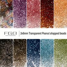 100 piezas de cuentas de vidrio en forma de cacahuete de 3x6mm, cuentas de vidrio jade de colores surtidos, cuentas sueltas lindas, cuentas espaciadoras a granel para hacer joyas, pulseras, aretes, collares DIY
