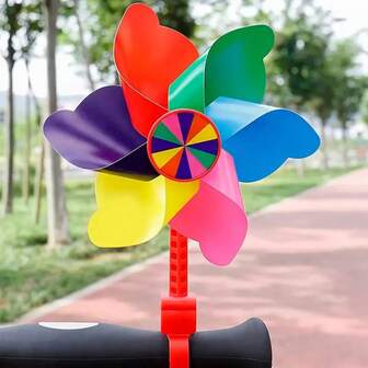 Colorful Pinwheel With Long Pole For Bicycles, Scooters, Balance Bikes,Bicycle Decoration,Cycling