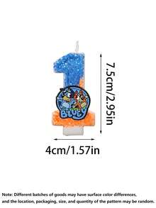 1Pc Bluey Creative Number 0-9 Handmade Birthday Candles One Year Old Digital Birthday Decoration Gift Christmas