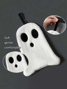 1/2 Stücke Halloween Gespenst Handtuch, weiches saugfähiges Korallen-Fingertuch, süße Badezimmer Dekoration, geeignet für Zuhause & Küche, perfektes Halloween Geschenk, dickes Hängetuch für Herbst/Winter Badezimmer Dekoration - Verschiedenfarbig - Übersicht 4