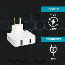Benjamin Articulated Flexible Portable Bivolt Power Adapter With 4 Inputs, 1 USB And 1 USB-C Supports Current Up To 10A - 查看 5