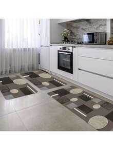 Set Of 3 Modern Kitchen Rugs – Runner + Decorative Rugs - TPCOZ1284 - 查看 2