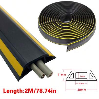1M/2M Heavy Duty Rubber Floor Cable Cover Protector Conduit Tunnel Sleeve