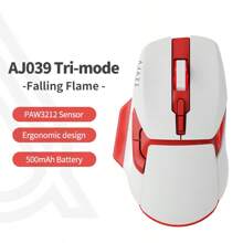 NACODEX AJAZZ AJ039 Kabel/Drei-Modus-Maus Yingst A704F Sensor mit niedriger Latenz, praktische Büromaus, leicht mit 124 Gramm, coole Beleuchtung, 500 mAh Akkulaufzeit, Gaming-Maus unterstützt Multi-System Windows, Android