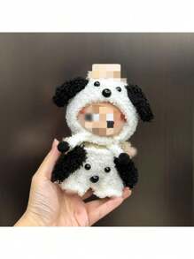 Conjunto de reemplazo de ropa y atuendo para muñecas Labulabu, juego de accesorios de moda premium con disfraces esponjosos y lindos de animales como perro, rana, elefante y oso para muñecas Labubuu de 17 cm/15 cm de pie/sentadas (sin muñeca)