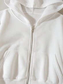 Women's Hooded Zip-Up Sweatshirt, Hooded Metal Zipper Pocket Long Sleeve Casual Hoodie, Suitable For Daily, Travel, Sports & Fitness, College, Home, Cycling, Commute, All Seasons