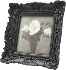 CISOO 2.5x3.5 Vintage Small Picture Frame, Antique Ornate Black Wallet Size Photo Frame For Table Top And Wall Display, Decorative Floral Design Retro Home Decor, Photo Gallery Art