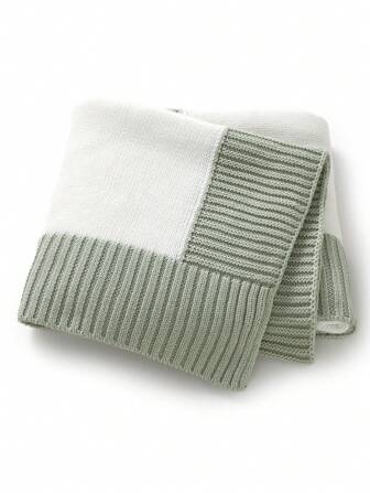 1 pieza Manta de bebé tejida, Envoltura de caparazón de bebé de colores patchwork, Manta gruesa para niños pequeños