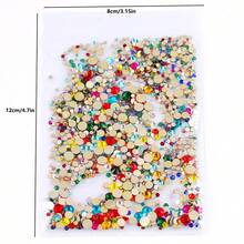 1200 Cái/gói Pha Lê Trang Trí DIY Đơn Giản Đồng Màu Nhiều Kích Thước Trang Trí Kim Cương Giả Cho Thủ Công DIY, Vải Túi, Giày Trang Trí - Đỏ và trắng - Xem 3