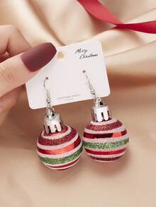 1 对圣诞闪光树脂星形灯笼吊坠耳环，圣诞礼物 - 彩色 - 查看 1