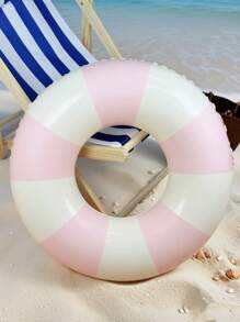 1 件装充气条纹蓝粉色男女通用游泳圈，加厚 PVC 泳池浮圈，小孩和成人腋下浮圈，夏季乐趣 - 彩色 - 查看 21