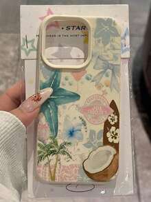 Ocean Elements Bowknot Coconut Pattern TPU Case Suitable For X/XS/XSMAX/11/11Pro/11Pro Max/12/12 Pro/12 Pro Max/13/13 Pro/13 Pro Max/14/14 Pro/14 Pro Max/15/15 Pro Max/15 Pro/16/16 Pro/16 Pro Max,Offering Durable Drop Protection With A Simple Yet Attractive - Mô hình 1 (1 cái) - Xem 2