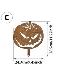 1pc Halloween Pumpkin Silhouette Wooden Garden Stake, Outdoor Pumpkin Party Decor, Suitable For Halloween, Christmas And Easter Decorations, Yard, Lawn, Patio And Haunted House Accents