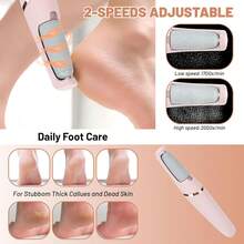Electric Foot File,Waterproof Calluses Remover, USB Rechargeable Feet Callus Remover With 2 Speed Of Replacement Rollers & LED Lights, Professional Hard Skin Remover Foot Care Tools For Cracked Heels Calluses & Dead Skin,Foot Cracked, Hard Skin, Men, Women, Dead Cracked Hard Skin Calluses