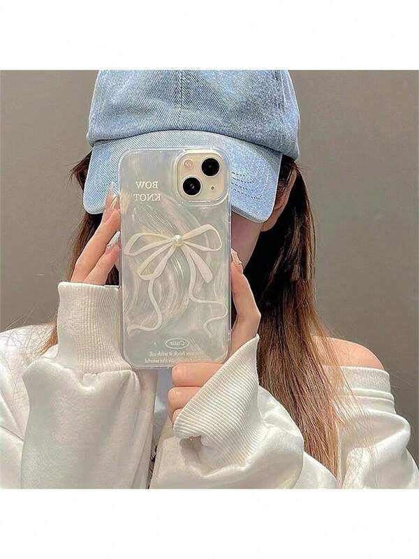 1pc Aesthetic Bowknot Design Protective Phone Case For IPhone 14 Pro, 13, 11/12, IPhone 15 Plus, 14 Pro Max, 13, 12, Suitable For IPhone 14, 13, 12 Soft Shell, 15 Pro Max, 16 Series