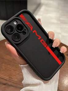 1件装简约红色字母系列手机壳，兼容 14 Pro、13、11/12，兼容 15 Plus、14 Pro Max、13保护套，12、14手机壳，13软壳，12/15 Pro Max手机壳，16系列防水防震防摔防刮 - 黑色 - 查看 2