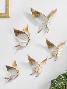 5pcs Platinum Butterfly Wall Decor, Home Decoration, Room Decor, Birthday & Graduation Gift - Multicolor - View 6