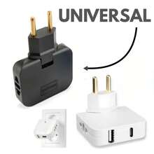 Benjamin Articulated Flexible Portable Bivolt Power Adapter With 4 Inputs, 1 USB And 1 USB-C Supports Current Up To 10A - 查看 2