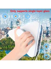 Magnetic Double-Sided Window Cleaner For High-Rise Buildings,Strong Magnetic Glass Cleaning Tool For 3-10mm Single-Ply Windows In Living Room/Bedroom/Bathroom,No Electricity Needed, Durable ABS Plastic,Perfect For Office Cleaners, Elderly & Pet Owners,Great For Housewarming & Christmas Gifts,Anti-Fall Safety Rope Included,Suitable For Single-Layer Glass