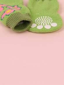 4/8pcs/Pack Random Printed Pet Socks With Cute Pig, Flower, Strawberry And Rabbit Patterns - Multicolor - View 4