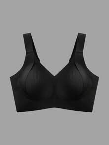 Sujetador ajustable para mujeres, sujetador con aros de talla grande que levanta y da soporte, previene el descolgamiento - Negro - Ver 4