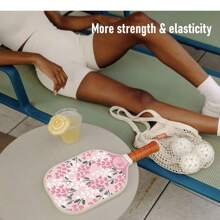 女孩超轻高颜碳纤维匹克球拍，户外运动，家庭运动球拍 - 乾枯玫瑰色 - 查看 5