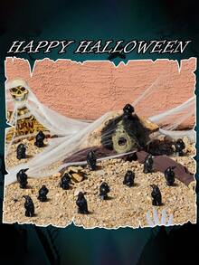 20pcs-Miniature Crows Figurines Mini Resin Crows Figures Black Raven Summer Decor Tiny Resin Animals For Halloween Scene Decor